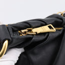 PRADA Chain Shoulder Shoulder Bag Leather Black Gold Auth 205977M-9