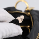 PRADA Chain Shoulder Shoulder Bag Leather Black Gold Auth 205977M-11