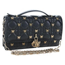 Christian Dior Cannage Miss Dior Chain Bag Lamb Skin 2way Black Auth 205981SAM-1