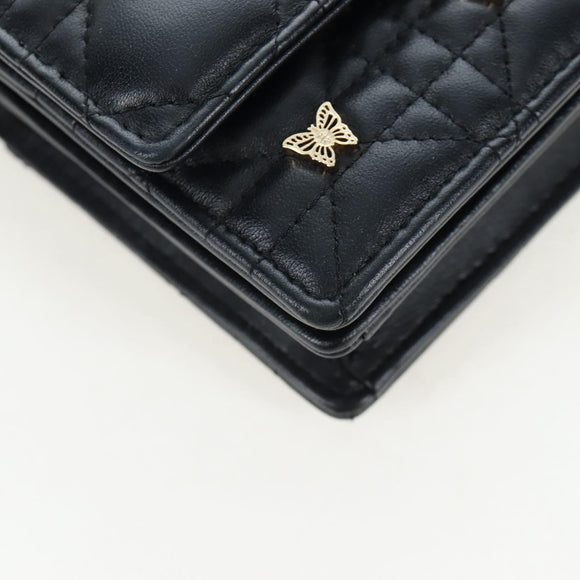 Christian Dior Cannage Miss Dior Chain Bag Lamb Skin 2way Black Auth 205981SAM