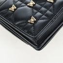 Christian Dior Cannage Miss Dior Chain Bag Lamb Skin 2way Black Auth 205981SAM-21