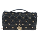 Christian Dior Cannage Miss Dior Chain Bag Lamb Skin 2way Black Auth 205981SAM-13