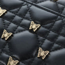 Christian Dior Cannage Miss Dior Chain Bag Lamb Skin 2way Black Auth 205981SAM-23