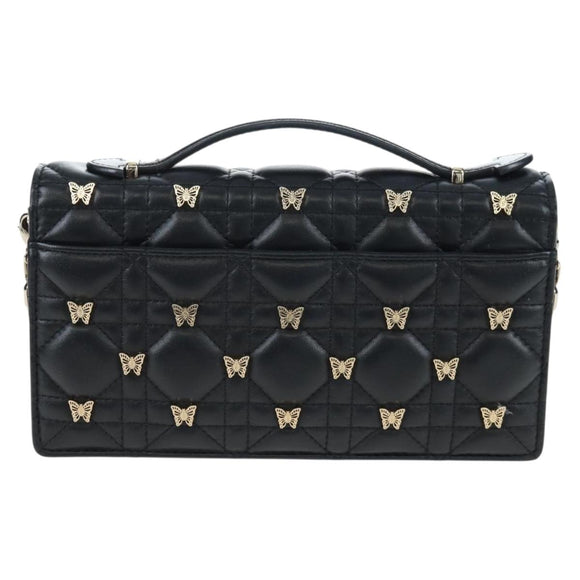 Christian Dior Cannage Miss Dior Chain Bag Lamb Skin 2way Black Auth 205981SAM
