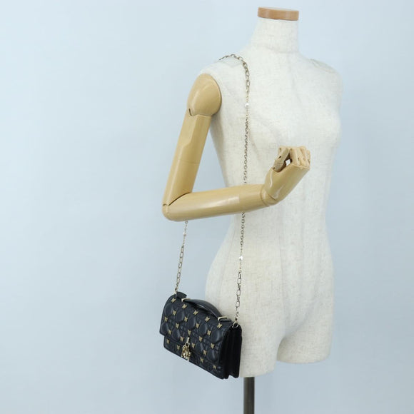 Christian Dior Cannage Miss Dior Chain Bag Lamb Skin 2way Black Auth 205981SAM