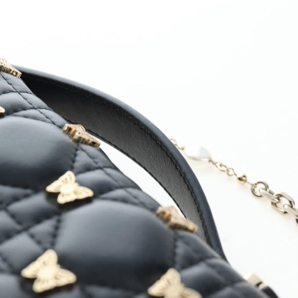 Christian Dior Cannage Miss Dior Chain Bag Lamb Skin 2way Black Auth 205981SAM