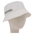 CHANEL Hat Canvas M White CC Auth 205982M-1