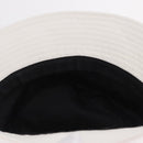 CHANEL Hat Canvas M White CC Auth 205982M-13