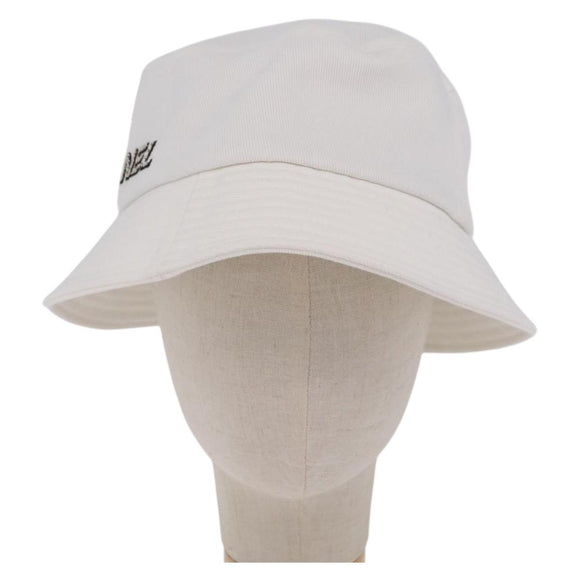 CHANEL Hat Canvas M White CC Auth 205982M