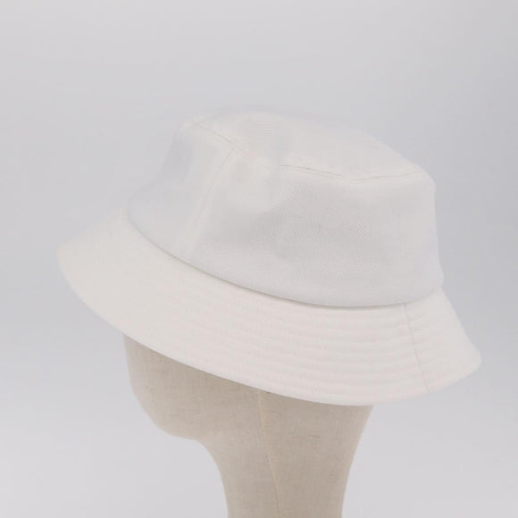 CHANEL Hat Canvas M White CC Auth 205982M