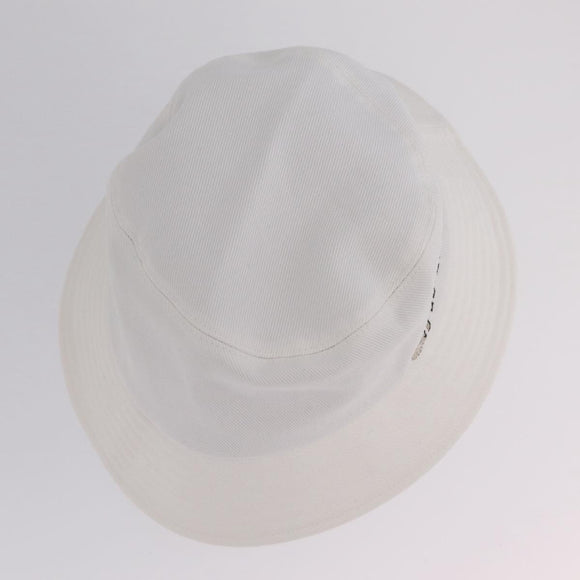 CHANEL Hat Canvas M White CC Auth 205982M