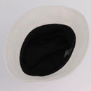CHANEL Hat Canvas M White CC Auth 205982M-8