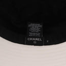 CHANEL Hat Canvas M White CC Auth 205982M-9
