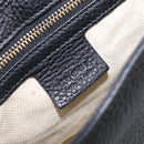 GUCCI Soho Chain Shoulder Bag Leather Black Gold 336752 Auth 205989M-18
