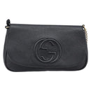GUCCI Soho Chain Shoulder Bag Leather Black Gold 336752 Auth 205989M-2
