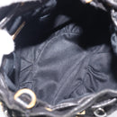 Miu Miu Hand Bag Leather Black Gold Silver Auth 205991V-11