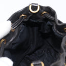 Miu Miu Hand Bag Leather Black Gold Silver Auth 205991V-22