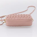 Miu Miu Matelasse Shoulder Bag Leather Pink Gold Auth 205992V-5