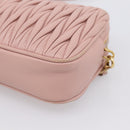 Miu Miu Matelasse Shoulder Bag Leather Pink Gold Auth 205992V-15