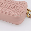 Miu Miu Matelasse Shoulder Bag Leather Pink Gold Auth 205992V-17