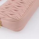 Miu Miu Matelasse Shoulder Bag Leather Pink Gold Auth 205992V-18