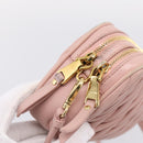 Miu Miu Matelasse Shoulder Bag Leather Pink Gold Auth 205992V-21
