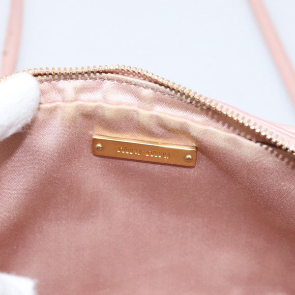 Miu Miu Matelasse Shoulder Bag Leather Pink Gold Auth 205992V