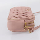 Miu Miu Matelasse Shoulder Bag Leather Pink Gold Auth 205992V-4