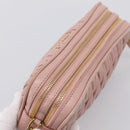 Miu Miu Matelasse Shoulder Bag Leather Pink Gold Auth 205992V-6