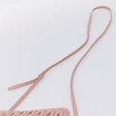 Miu Miu Matelasse Shoulder Bag Leather Pink Gold Auth 205992V-14