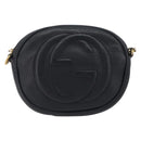 GUCCI Soho Chain Shoulder Bag Leather Black Gold 353965 Auth 205993-13