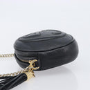 GUCCI Soho Chain Shoulder Bag Leather Black Gold 353965 Auth 205993-4