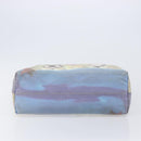BURBERRY Hand Bag Canvas Blue Silver Auth 205994A-10