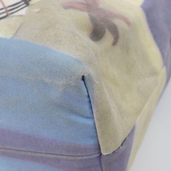 BURBERRY Hand Bag Canvas Blue Silver Auth 205994A