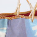 BURBERRY Hand Bag Canvas Blue Silver Auth 205994A-17