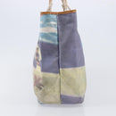 BURBERRY Hand Bag Canvas Blue Silver Auth 205994A-4