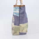 BURBERRY Hand Bag Canvas Blue Silver Auth 205994A-5