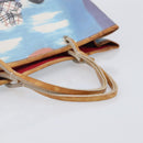 BURBERRY Hand Bag Canvas Blue Silver Auth 205994A-7