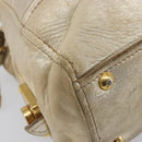 Miu Miu Hand Bag Leather Gold Auth 205996-16