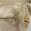 Miu Miu Hand Bag Leather Gold Auth 205996-17