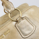 Miu Miu Hand Bag Leather Gold Auth 205996-19