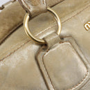 Miu Miu Hand Bag Leather Gold Auth 205996-20