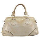 Miu Miu Hand Bag Leather Gold Auth 205996-13