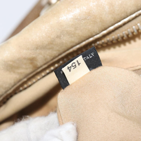 Miu Miu Hand Bag Leather Gold Auth 205996