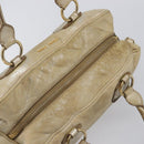 Miu Miu Hand Bag Leather Gold Auth 205996-6