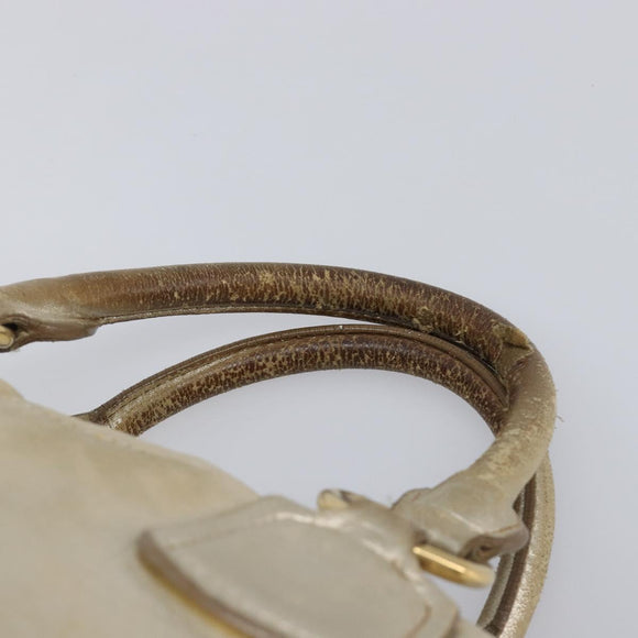 Miu Miu Hand Bag Leather Gold Auth 205996