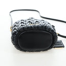 Miu Miu Matelasse Shoulder Bag Leather 2way Black Gold Auth 205997M-5