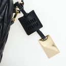 Miu Miu Matelasse Shoulder Bag Leather 2way Black Gold Auth 205997M-21
