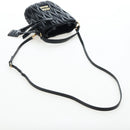 Miu Miu Matelasse Shoulder Bag Leather 2way Black Gold Auth 205997M-8