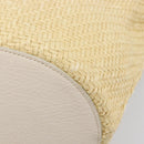 Miu Miu Tote Bag Raffia Beige Gold Auth 205999A-16